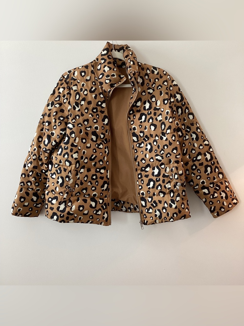 Who What Wear Leopard Print Puffer Jacket